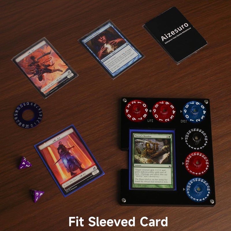 Aizesuro Translucent Acrylic Commander EDH Command Zone Tray Panel with Life, Damage, Cast Dial Counter Compatible with Magic The Gathering Deck, MTG Life Counter Accessories - Image 2